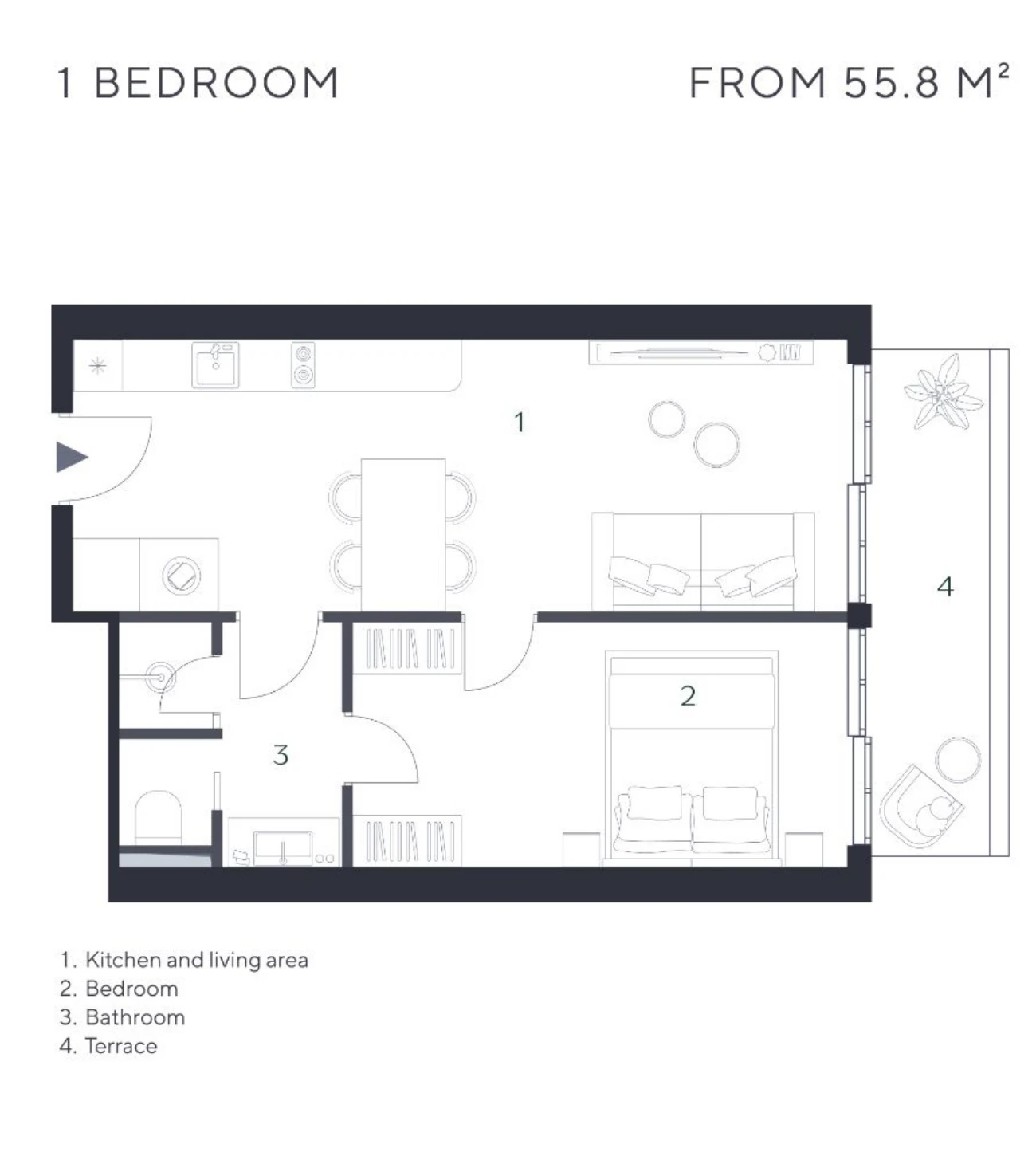 Layan Verde Premium 1BR floor plan · official presentation page 80