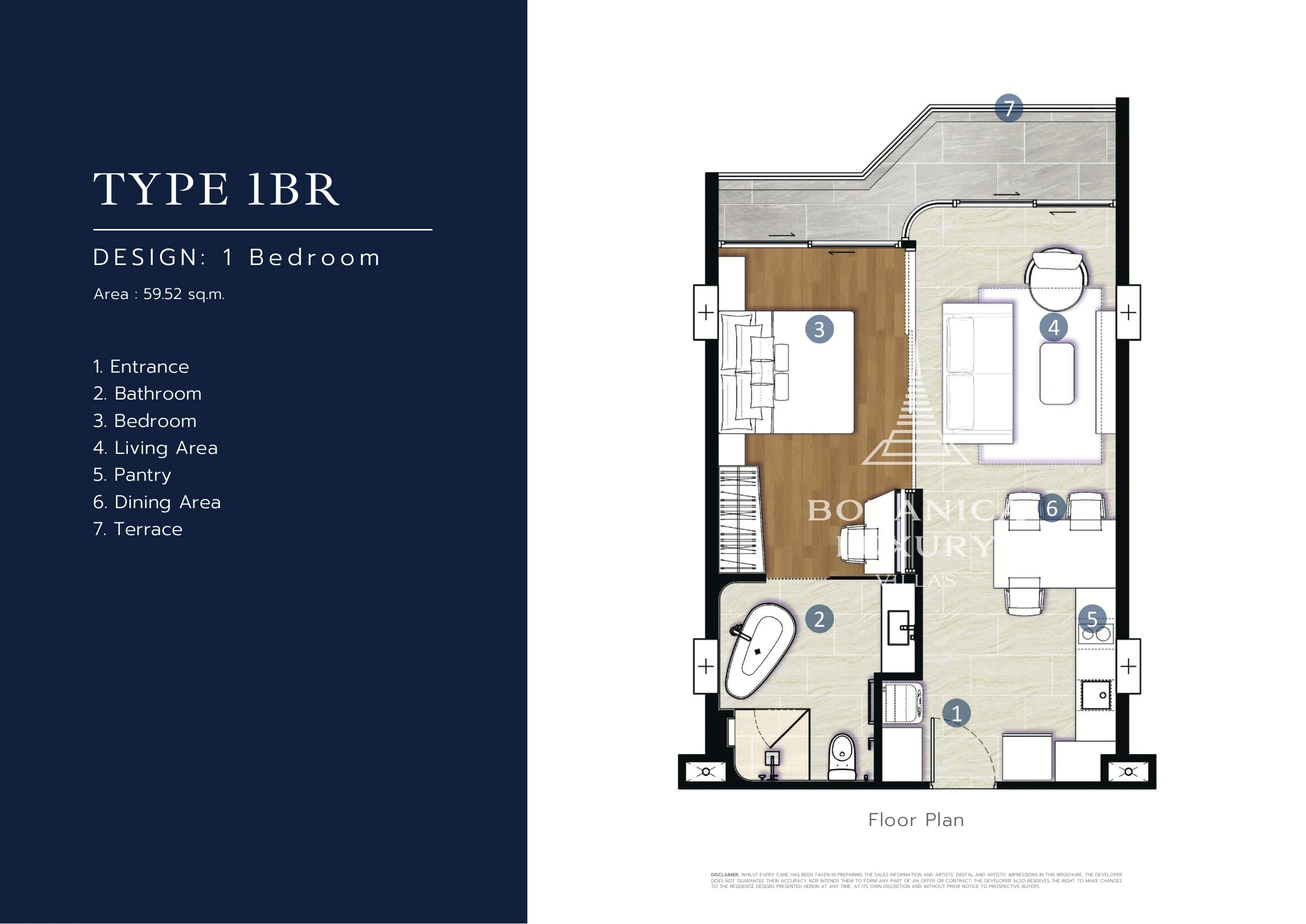 HYTHE 1BR floor plan — January 2025 brochure reference