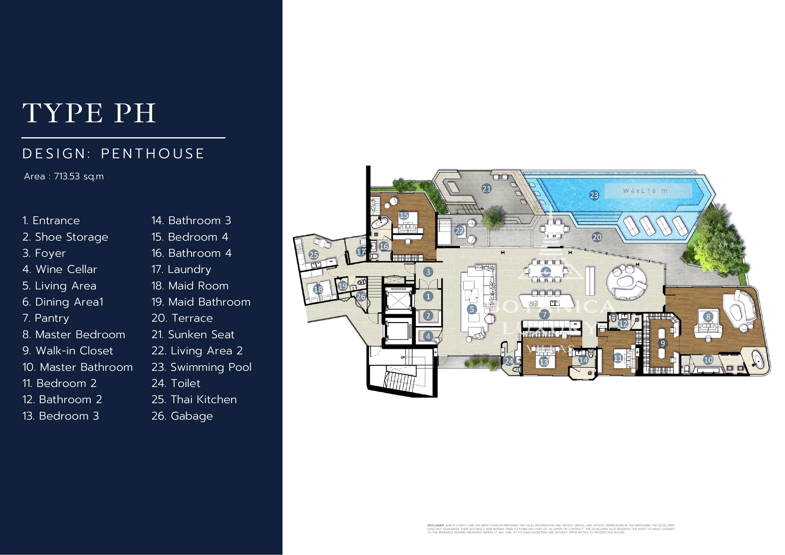HYTHE penthouse floor plan — January 2025 brochure reference