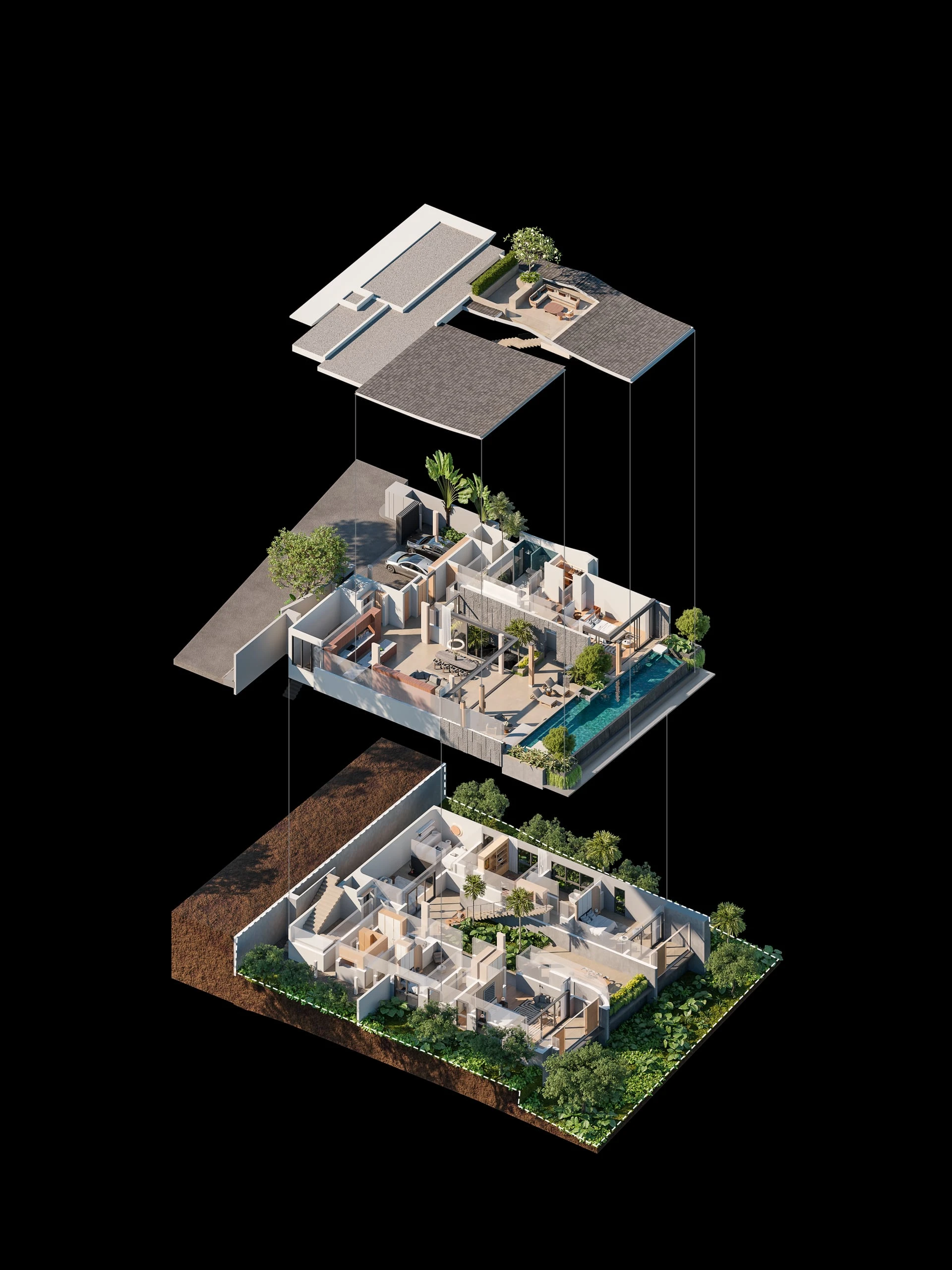 V89 R3   Villa 3B Axonometric
