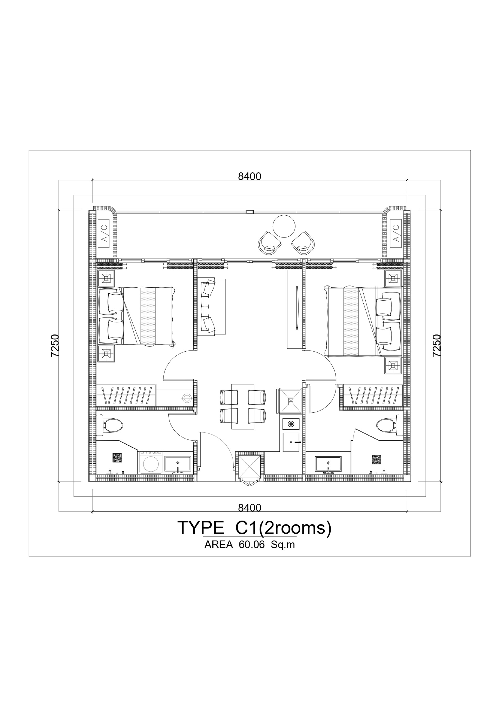 TYPE C1(2ROOMS)