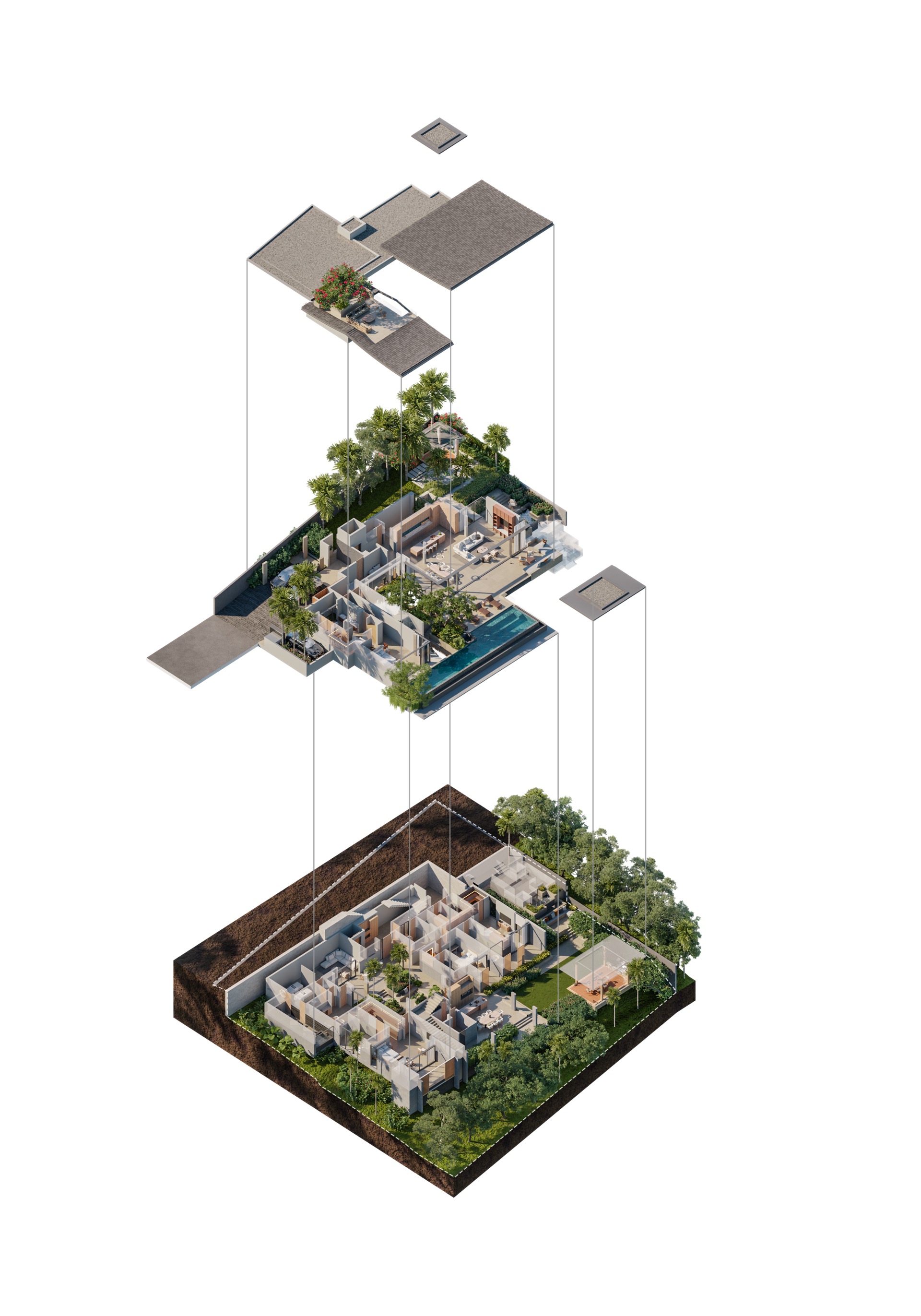 V90 R3 Villa 6C Axonometric