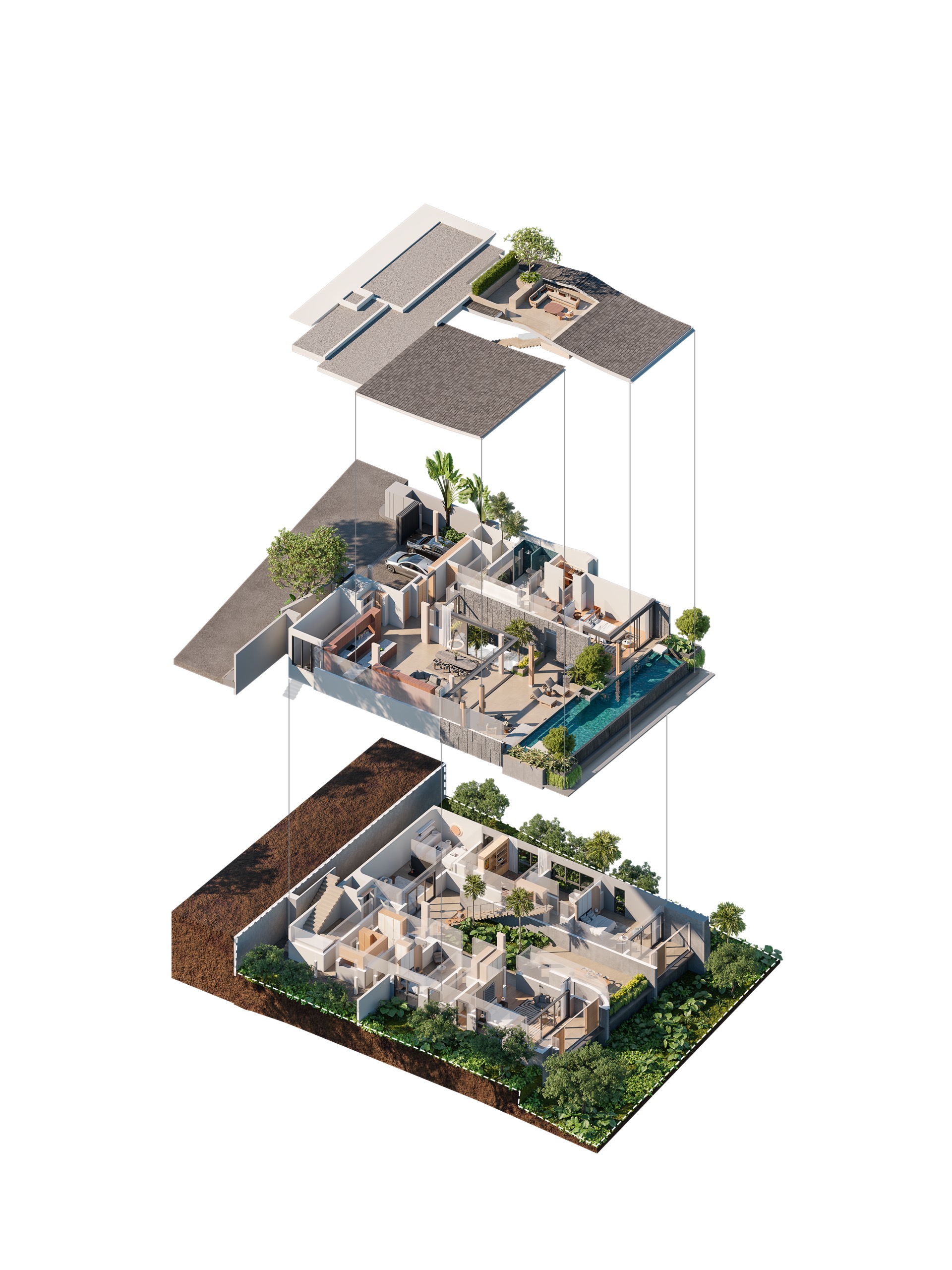V89 R3   Villa 3B Axonometric