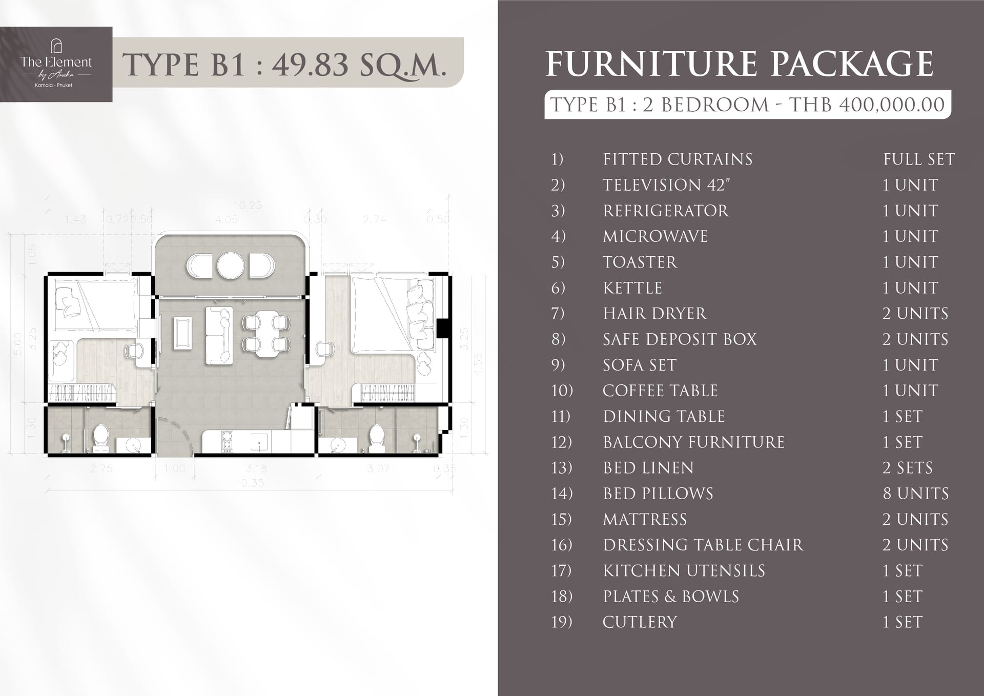 FURNITURE PACKAGE   TYPE B1