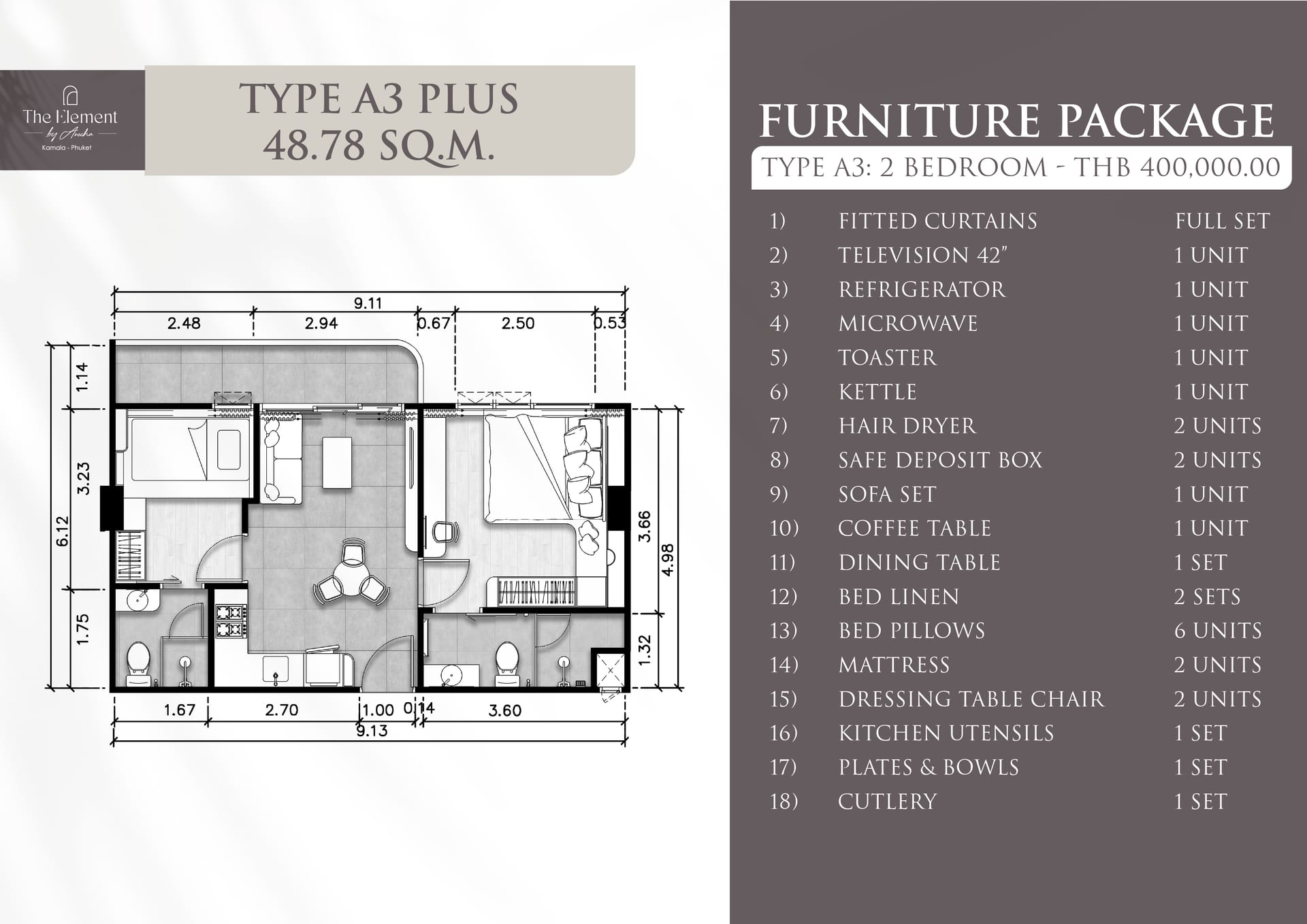 FURNITURE PACKAGE   TYPE A3 PLUS
